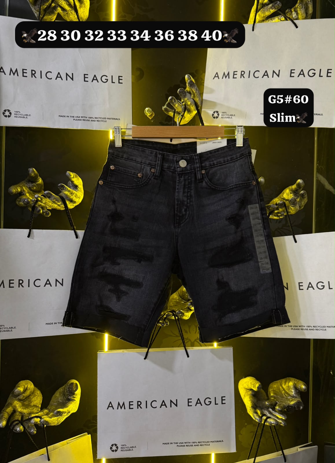 Bermudas American Eagle Negra