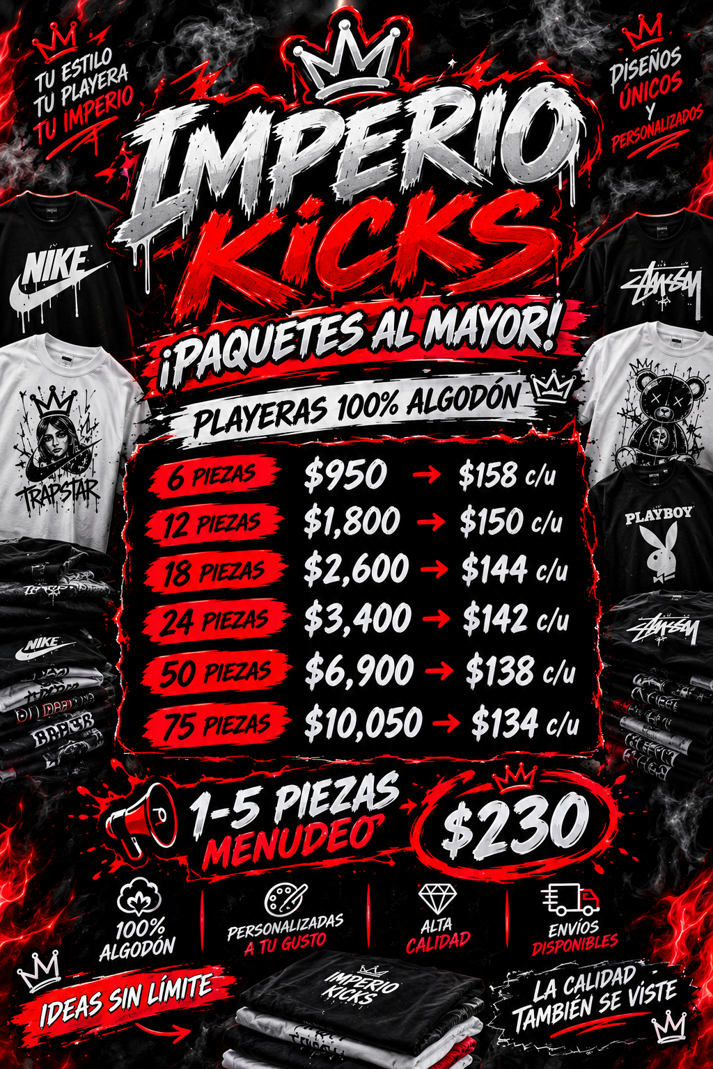 Playeras Menudeo-Mayoreo